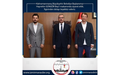 Kahramanmaraş Büyükşehir Belediye Başkanımız Hayrettin GÜNGÖR Bey'i makamında ziyaret ettik.